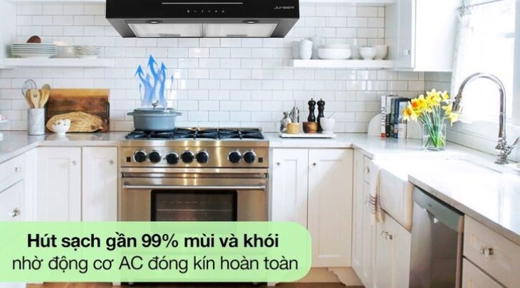 Máy hút mùi Junger giúp hút sạch 99% mùi nhanh chóng, hiệu quả cho gian bếp nhà bạn