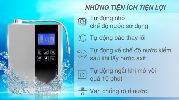 Máy lọc nước ion kiềm IONPIA 5100 5 lõi 7 tấm điện cực được trang bị nhiều tính năng thông minh đi kèm đảm bảo an toàn cho người dùng và gia tăng độ bền của sản phẩm