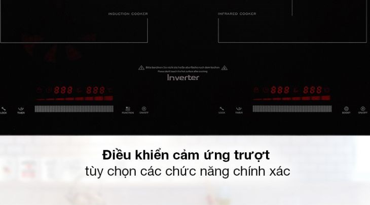 Bếp từ hồng ngoại lắp âm Junger SIS-66 có bảng điều khiển cảm ứng dễ sử dụng với 8 mức cài đặt công suất