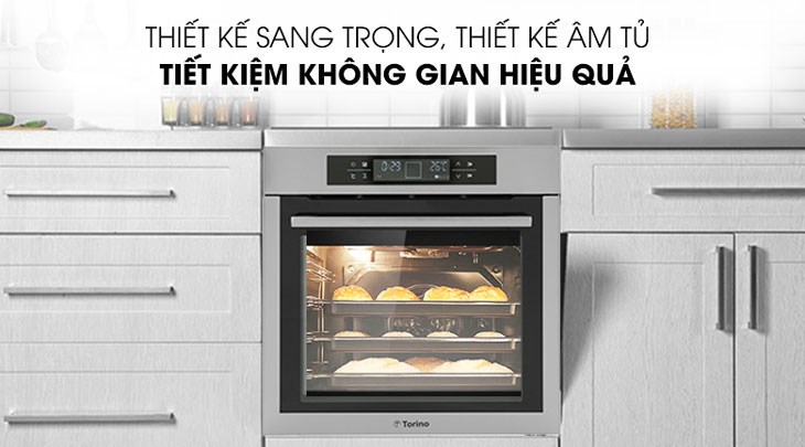 Lò nướng âm tủ Torino T0B10FCP-2SV 75 lít sở hữu kiểu dáng lắp đặt âm tiết kiệm không gian