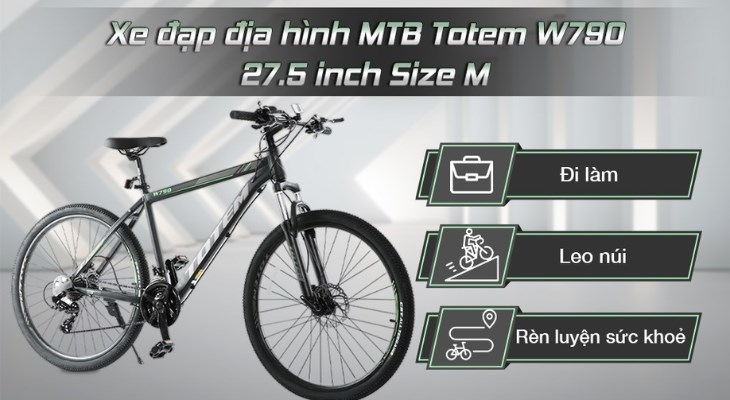Xe đạp địa hình MTB Totem W790 27.5 inch Size M có thiết kế sành điệu cùng nhiều gam màu bắt mắt, thu hút