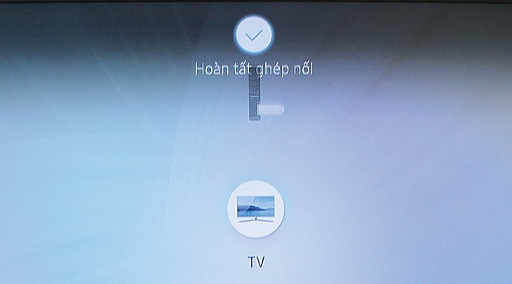 Tivi thông báo kết nối thành công với remote