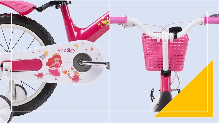 Xe đạp trẻ em Vinbike Youth Ruby được trang bị thanh chắn bùn và giỏ xe tiện lợi