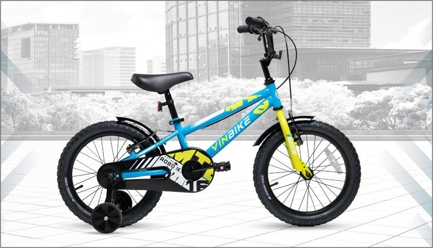 Xe đạp trẻ em Vinbike Youth Robo sở hữu thiết kế năng động cùng màu xanh cá tính