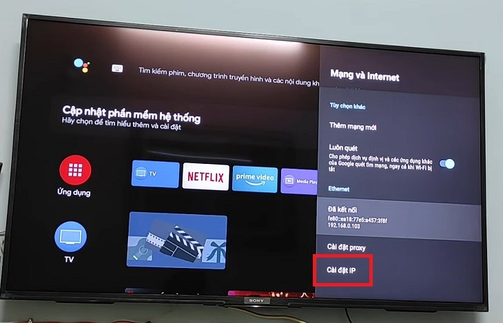  Cài đặt lại IP trên tivi