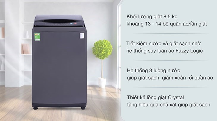 Máy giặt Casper 8.5 kg WT-85N68BGA có giá 4.890.000 đồng (cập nhật tháng 06/2023, có thể thay đổi theo thời gian)
