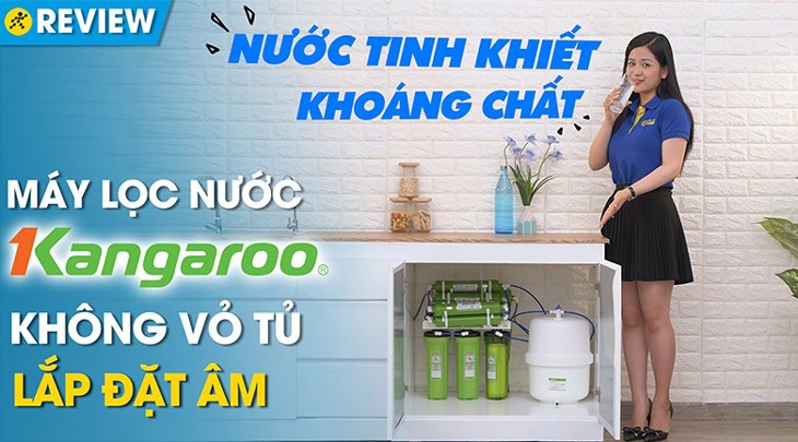 Máy lọc nước RO không vỏ Kangaroo KG110 9 lõi cho ra nguồn nước sạch tinh khiết, không cần đun sôi lại để uống