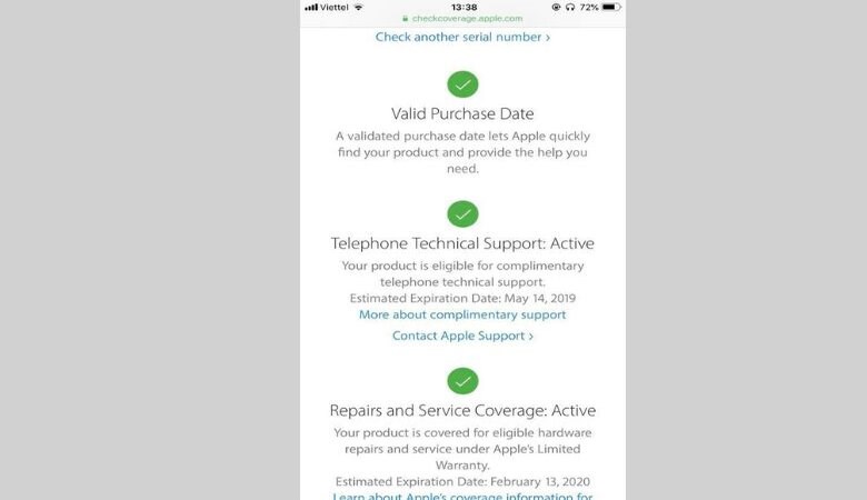 Các bước kích hoạt Apple Care online