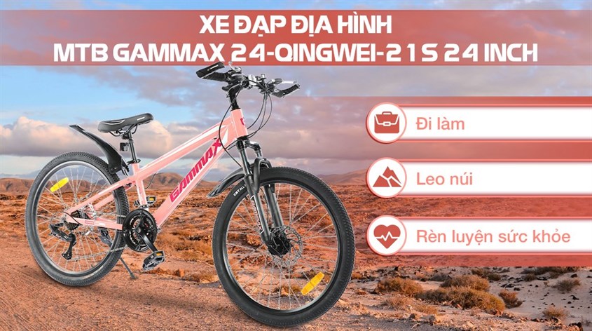 Người dùng có thể sử dụng Xe Đạp Địa Hình MTB Gammax 24-Qingwei-21S 24 inch để rèn luyện thể thao, nâng cao sức khỏe mỗi sáng