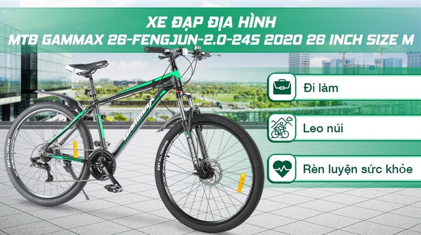 Xe đạp MTB Gammax 26-FENGJUN-2.0-24S 2020 thích hợp để đi làm, tập luyện thể thao hay cùng bạn chinh phục các chặng đua  