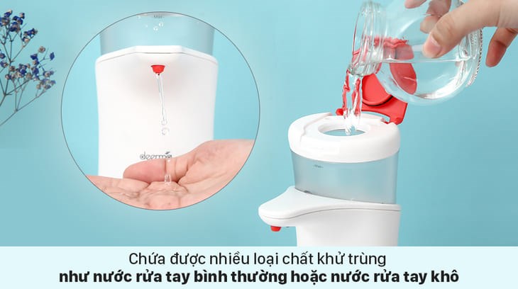Máy rửa tay Deerma không chỉ chứa xà phòng rửa tay thông thường mà còn có thể chứa được nhiều loại nước khử trùng Máy rửa tay Deerma không chỉ chứa xà phòng rửa tay thông thường mà còn có thể chứa được nhiều loại nước khử trùng