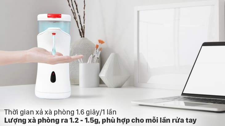 Máy rửa tay Deerma cho lượng xà phòng ra khoảng 1.2 - 1.5g, phù hợp cho mỗi lần rửa tay Máy rửa tay Deerma cho lượng xà phòng ra khoảng 1.2 - 1.5g, phù hợp cho mỗi lần rửa tay