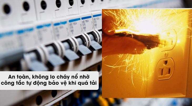 Ổn áp Robot 1 pha 3KVA 140 đảm bảo an toàn khi sử dụng nhờ tính năng công tắc tự động bảo vệ quá tải