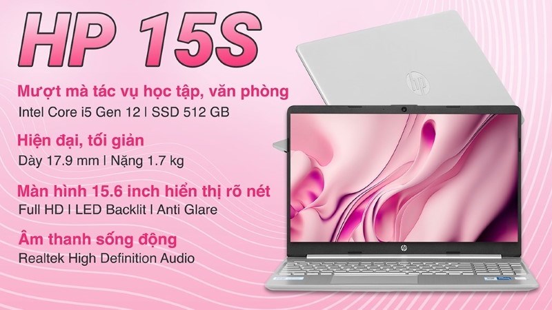 HP 15s fq5162TU i5 1235U (7C134PA) là chiếc laptop HP cho sinh viên đáng để sở hữu