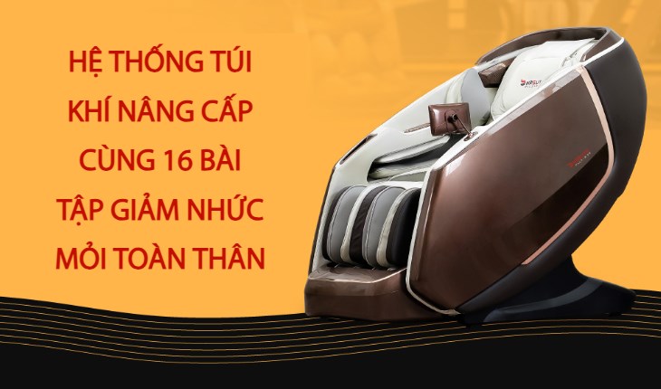 Ghế massage HASUTA giúp người dùng thư giãn, xoa bóp cơ với nhiều bài tập giảm đau nhức đa dạng