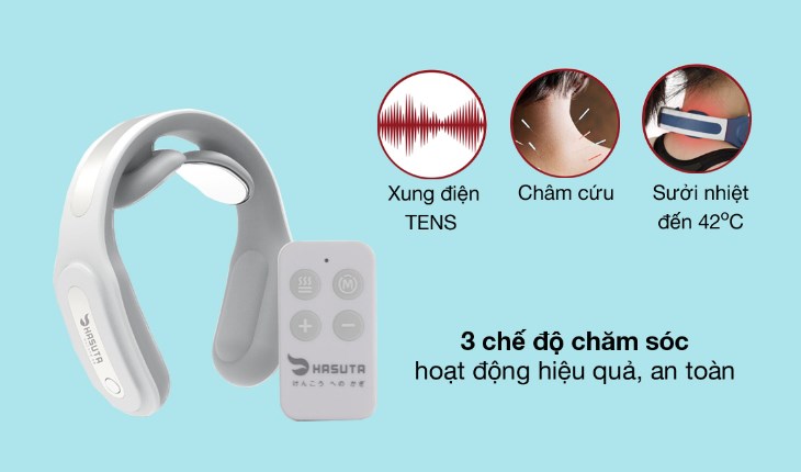 Máy massage cổ HASUTA HMN-160 hỗ trợ massage vùng cổ, vai và gáy người dùng