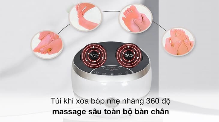 Máy massage chân HASUTA HMF-260 (Màu trắng) được trang bị túi khí xoa bóp nhẹ nhàng 360 độ tạo cảm giác chân thật mang đến cho bạn những phút giây thư thái