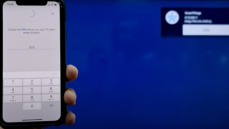 Nhập mã pin từ TV sang iPhone