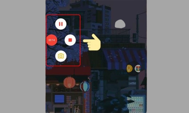 Option zum Anhalten, Beenden des Videos oder Erstellen eines Screenshots