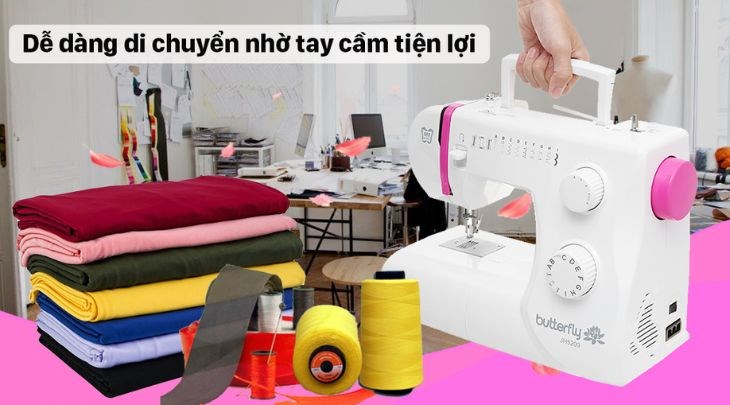 Máy may cơ gia đình Butterfly JH5209 thuộc loại máy cơ với động cơ được lắp rời