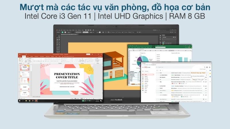 Thao tác công việc văn phòng, đồ họa cơ bản mượt mà