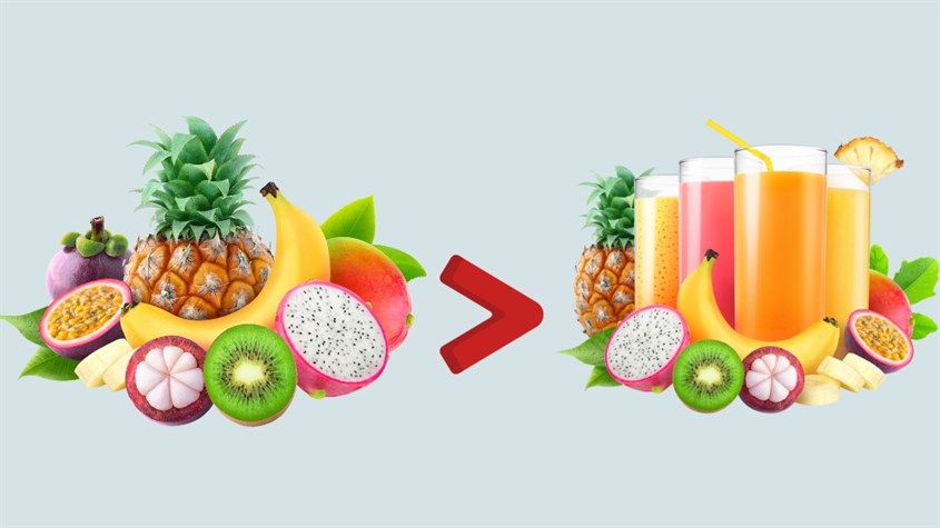 Không nên thường xuyên uống nước ép trái cây thay vì ăn trái cây