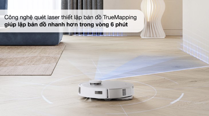 Mở các cửa phòng cần vệ sinh để robot hút bụi lau nhà Ecovacs Deebot T20 Omni DLX23 dùng tia laser quét bản đồ hiệu quả nhất