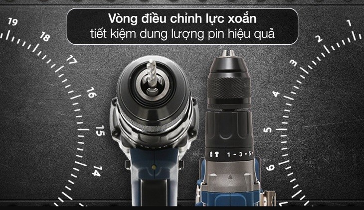 Thay đổi vòng điều chỉnh lực xoắn trên máy khoan pin Ryobi CLI-1802K 18V để tăng cường hoặc giảm lực xoắn của máy khi thao tác