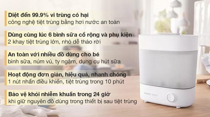 Máy tiệt trùng bình sữa 3 trong 1 Philips Avent SCF291.00 được bán với giá 2.155.000 đồng (cập nhật 07/2023 và có thể thay đổi theo thời gian) Máy tiệt trùng bình sữa 3 trong 1 Philips Avent SCF291.00 được bán với giá 2.155.000 đồng (cập nhật 07/2023 và có thể thay đổi theo thời gian)