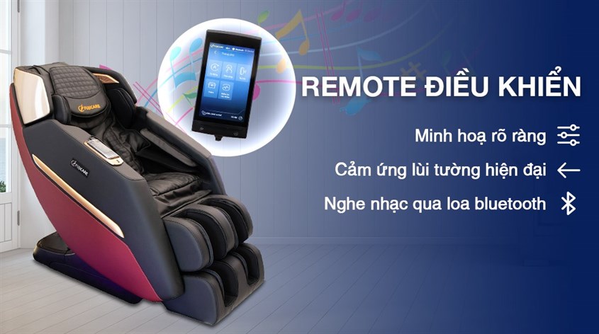 Ghế Massage Fuji Care FC 779 giúp thư giãn với chức năng phát nhạc qua kết nối bluetooth