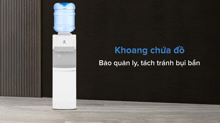 Cây nước nóng lạnh Electrolux EQACF01TXWV 570W được trang bị khoang chứa ly tách vô cùng tiện lợi