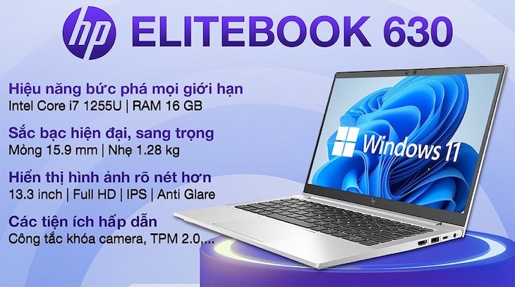 Laptop HP EliteBook 630 G9 i7 (6M146PA) không chỉ sở hữu vẻ ngoài ưa nhìn mà thiết bị còn có hiệu năng vô cùng mạnh mẽ