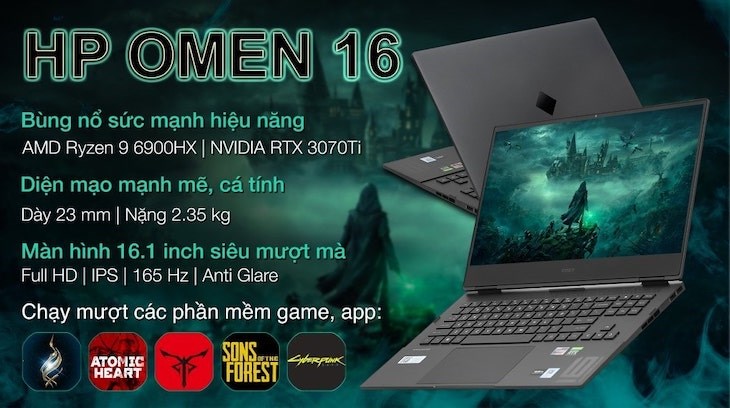 Laptop HP Omen 16 n0085AX R9 6900HX (7C144PA) được thiết kế nhằm cung cấp trải nghiệm chơi game và xử lý đồ họa tốt nhất