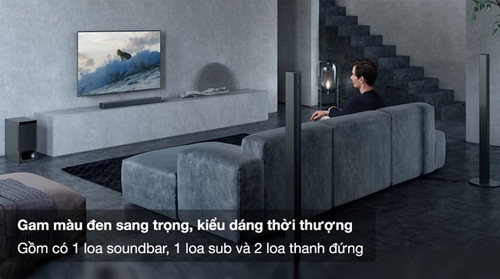 Bộ loa Sony 5.1 HT-S700RF 1000W sở hữu thiết kế gam màu đen sang trọng gồm có 1 loa soundbar, 2 loa sau và 1 loa sub Bộ loa Sony 5.1 HT-S700RF 1000W sở hữu thiết kế gam màu đen sang trọng gồm có 1 loa soundbar, 2 loa sau và 1 loa sub