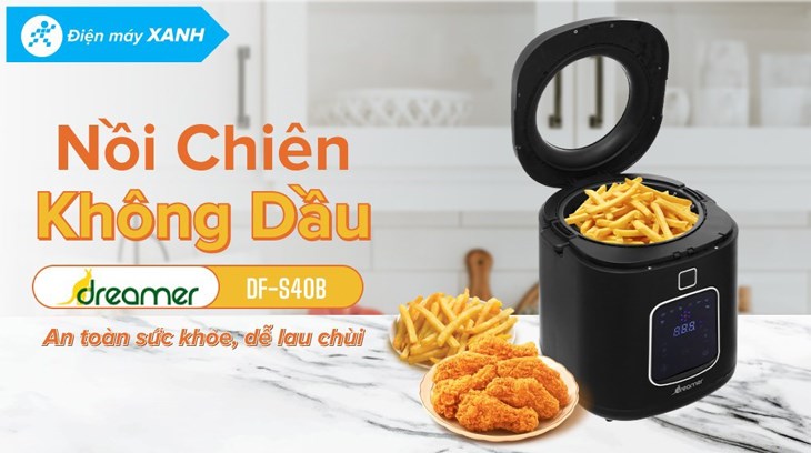 Nồi chiên không dầu Dreamer DF-S40B 3.5 lít được bán với giá 3.390.000 đồng (cập nhật 05/2023 và có thể thay đổi theo thời gian)