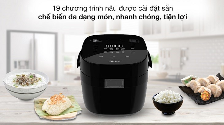 Nồi cơm cao tần Dreamer 1.5 lít DR-IH15B được trang bị lên đến 19 chương trình nấu được cài đặt sẵn, tiện lợi khi nấu nướng