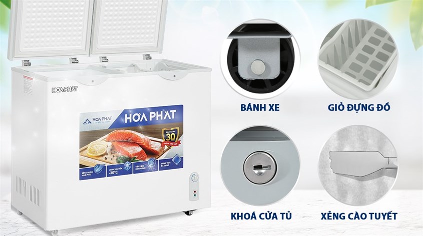 Tủ đông Hòa Phát 205 Lít HPF BD6205 được trang bị nhiều tiện ích đi kèm