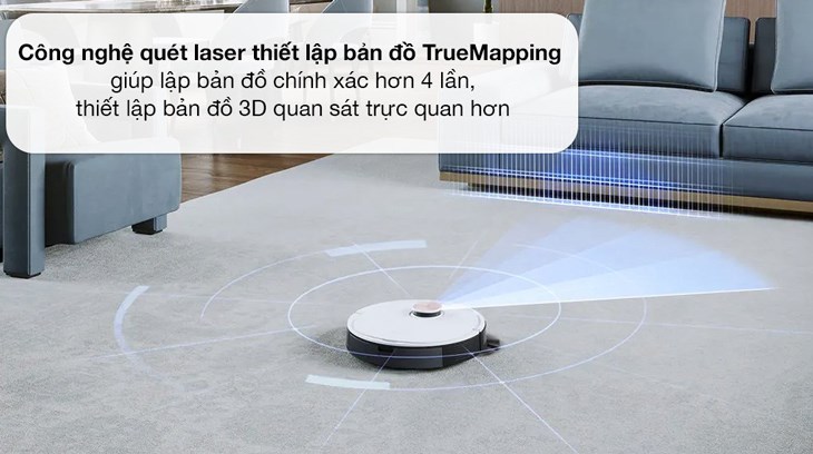 Công nghệ quét laser thiết lập bản đồ TrueMapping với camera hồng ngoại trên robot hút bụi lau nhà Ecovacs Deebot T8 Max Plus chính xác gấp 4 lần so với thông thường Công nghệ quét laser thiết lập bản đồ TrueMapping với camera hồng ngoại trên robot hút bụi lau nhà Ecovacs Deebot T8 Max Plus chính xác gấp 4 lần so với thông thường