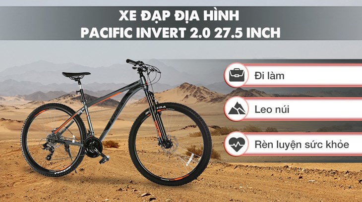 Xe đạp địa hình MTB Pacific Invert 2.0 27.5 inch được bán với giá 9.890.000 đồng (cập nhật vào tháng 04/2023 và có thể thay đổi theo thời gian)