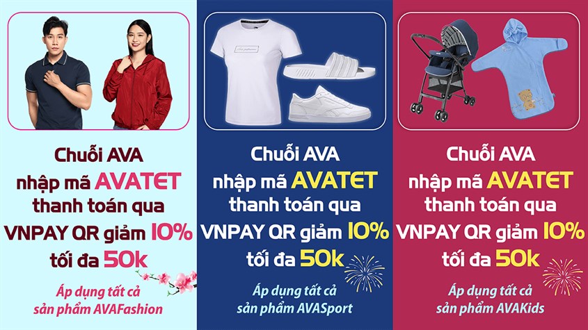 Nhập mã AVATET giảm 10% tối đa 50k khi thanh toán qua VNPAYQR