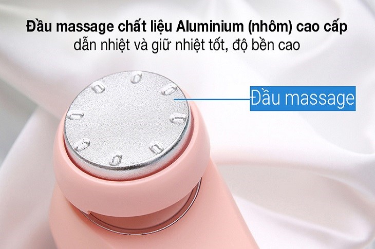 Chất liệu đầu massage của máy massage đẩy tinh chất Halio Ion Hot & Cool Coral là nhôm cao cấp sẽ an toàn cho làn da của bạn