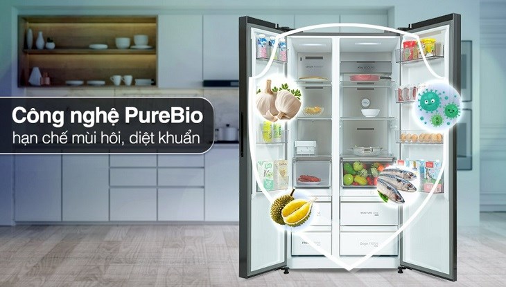 Công nghệ khử mùi, diệt khuẩn PureBio được tích hợp trên tủ lạnh Toshiba Inverter 596 lít GR-RS780WI-PGV(22)-XK