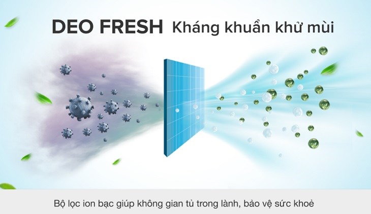 Tủ lạnh Aqua Inverter 320 lít AQR-B399MA(WHB) sử dụng công nghệ kháng khuẩn khử mùi DEO Fresh