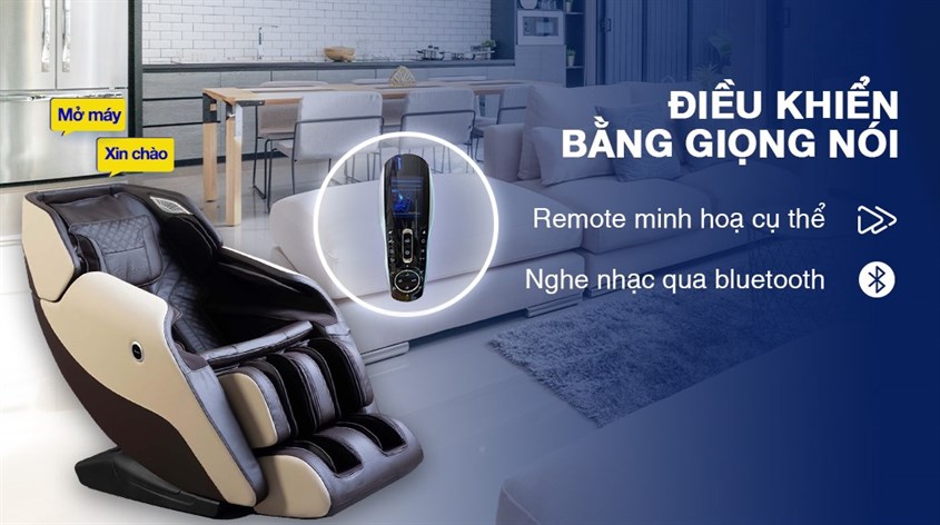 Ghế Massage Fuji Care FC 379 điều khiển bằng giọng nói giúp người cao tuổi dễ dàng sử dụng