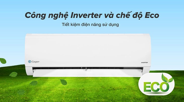 Máy lạnh Casper Inverter 1.5 HP IC-12TL32 sử dụng chế độ Eco giúp tăng 1 độ C trong 1 tiếng, tiết kiệm điện năng mà vẫn đảm bảo khả năng làm lạnh