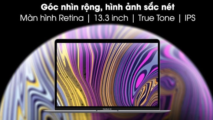 Laptop Apple MacBook Air M1 2020 được trang bị màn hình kích thước 13.3 inch giúp bạn thưởng thức hình ảnh với chất lượng sắc nét nhất