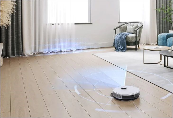 Robot hút bụi lau nhà Ecovacs Deebot N8 Pro sử dụng công nghệ cảm ứng hồng ngoại để phát hiện và tránh các chướng ngại vật