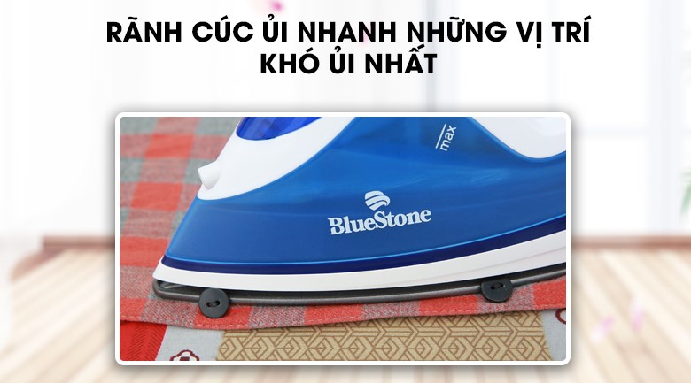 Bàn ủi hơi nước BlueStone SIB-3806 2400W có mũi bàn ủi nhọn giúp tiếp cận các khu vực khó ủi như hàng cúc áo sơ mi dễ dàng
