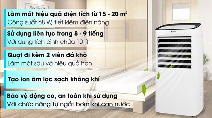 Quạt điều hoà Gree KSWK-10X61D có công suất 68W, giúp tiết kiện điện tốt