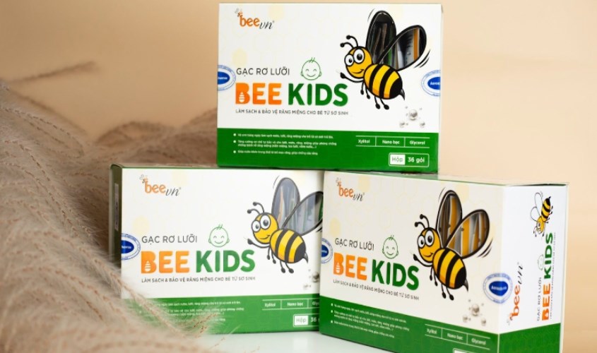 Gạc rơ lưỡi cho bé Bee Kids hộp 36 gói (từ 0 tháng)